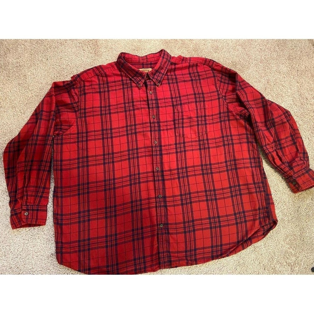 The Foundry Supply Shirt Men 3XL Red Plaid Long Sleeve SKU12
